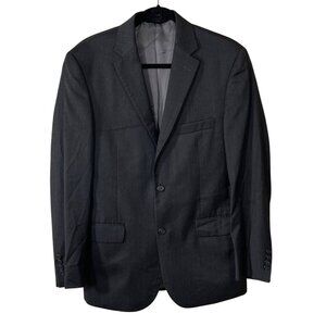 JoS A Bank Jacket Blazer Charcoal Size 40 Reg Wool Chelsea 2-Button Tailored Fit